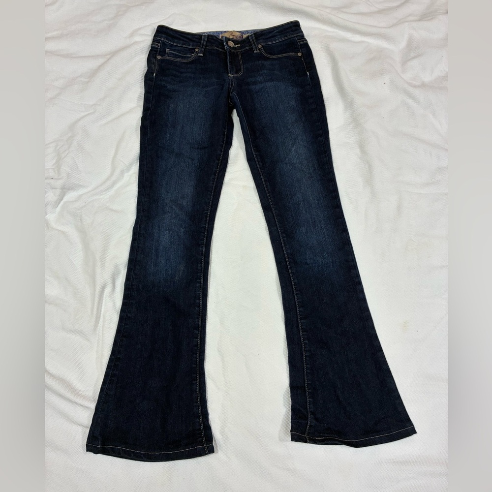 Paige Denim Women's Lou Lou High Rise Flare Jeans Size 26 Dark Wash‎ Stretch
